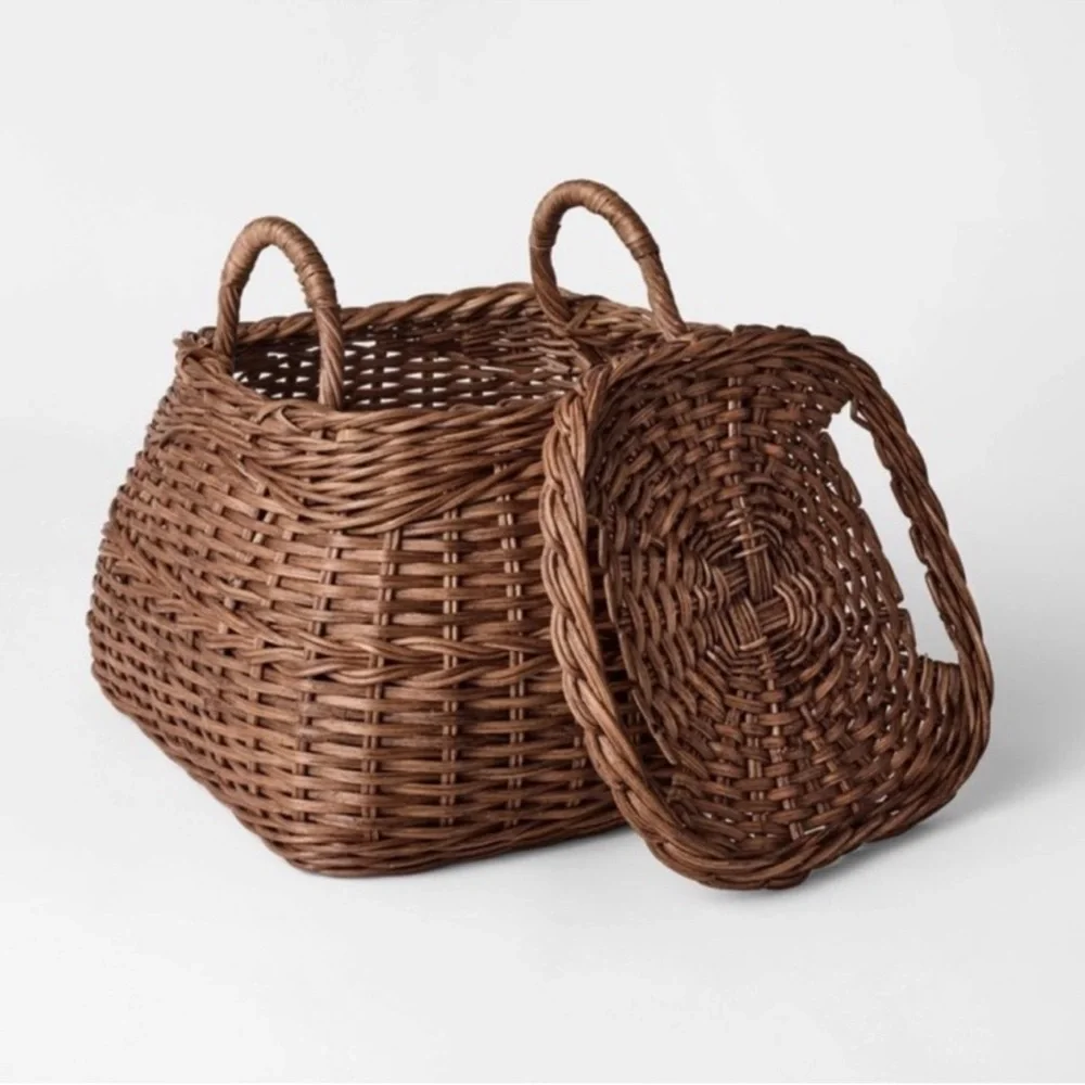 Square Rattan Basket Dark Brown - Threshold™ designed with Studio McGee